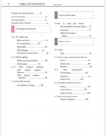 toyota jpn taxi 2020-2021 owners manual in english